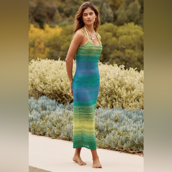 NWT Blue Tassel Sleeveless Sweater Midi Dress - Picture 2 of 4